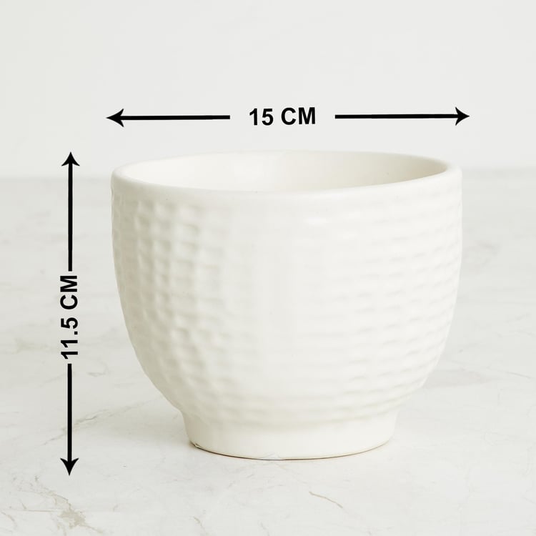 Fiesta Off White Textured Ceramic Planter
