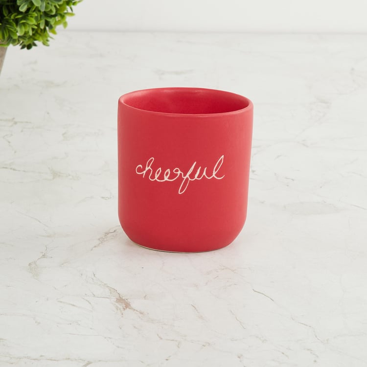 Fiesta Red Ceramic Printed Planter - 10 x 11 cm