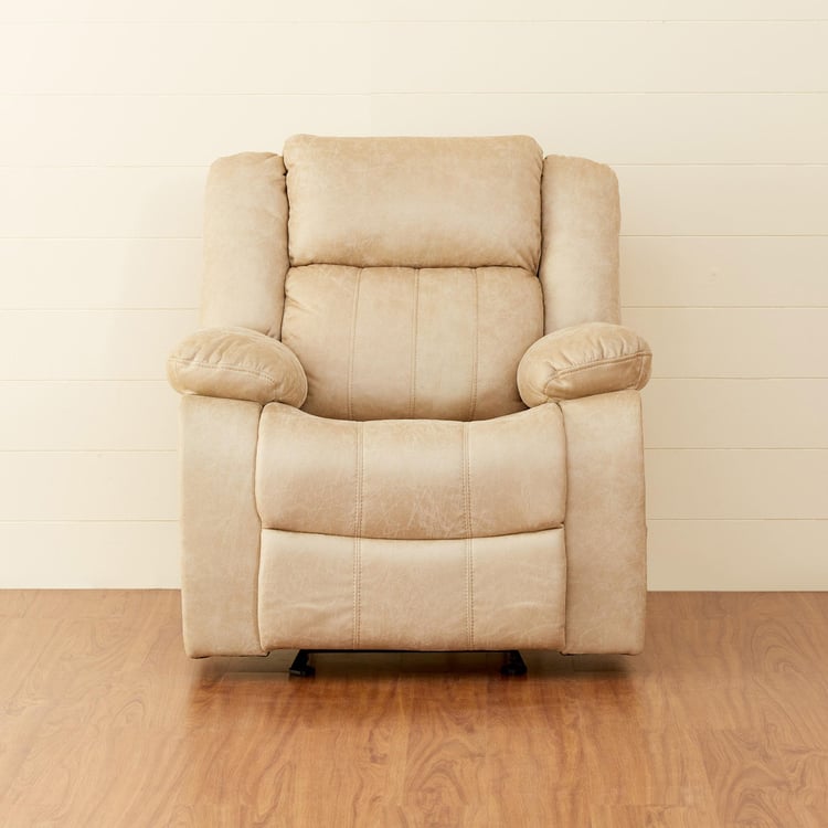 Denver Faux Leather 1-Seater Recliner - Beige