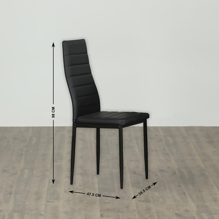 Helios Nora Regina Glass 4-Seater Dining Table Set with 4 Chairs