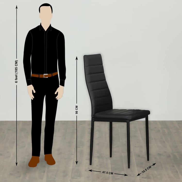 Helios Nora Regina Glass 4-Seater Dining Table Set with 4 Chairs