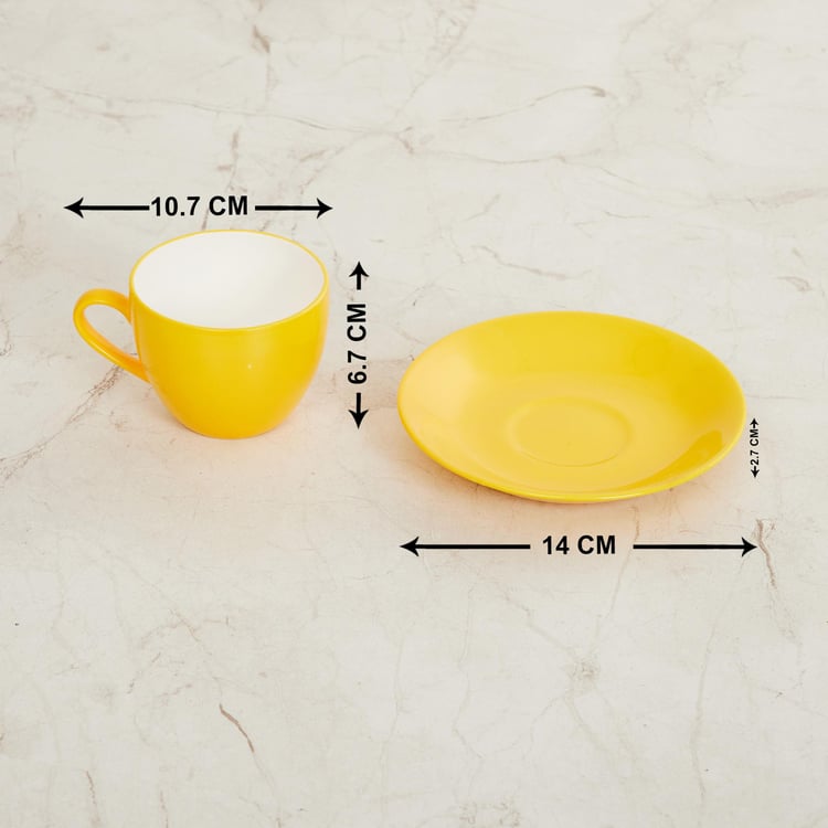 Fiesta Conran Cup and Saucer- Bone China- Yellow