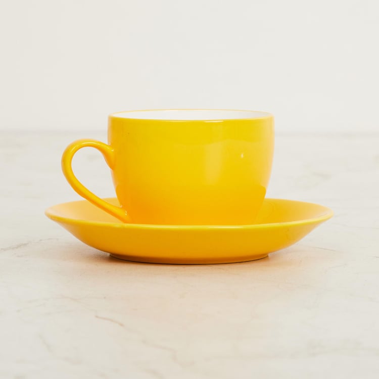 Fiesta Conran Cup and Saucer- Bone China- Yellow