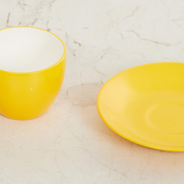 Fiesta Conran Cup and Saucer- Bone China- Yellow