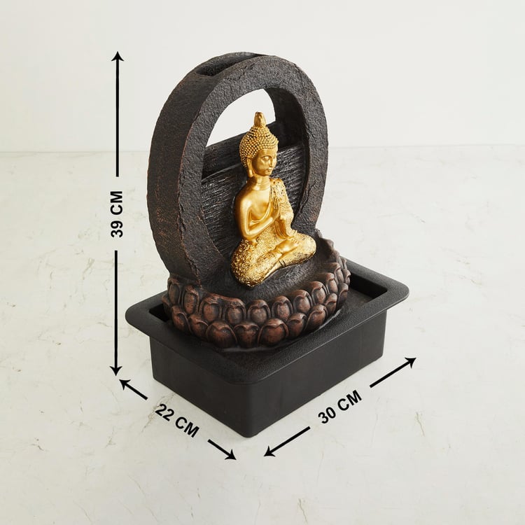 Alpine Polyresin Buddha Fountain - 30x22x39cm