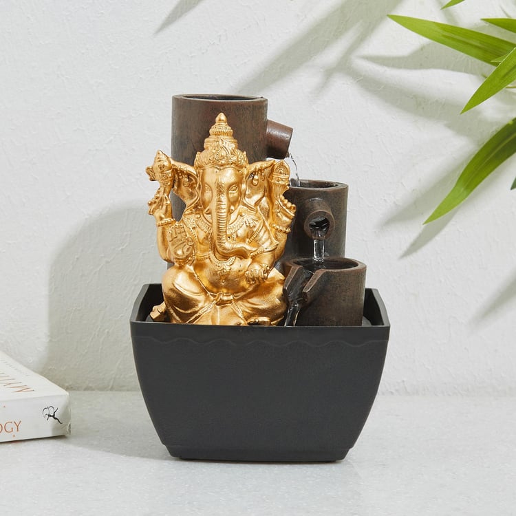 Alpine Polyresin Ganesha Fountain - 13x12x18cm