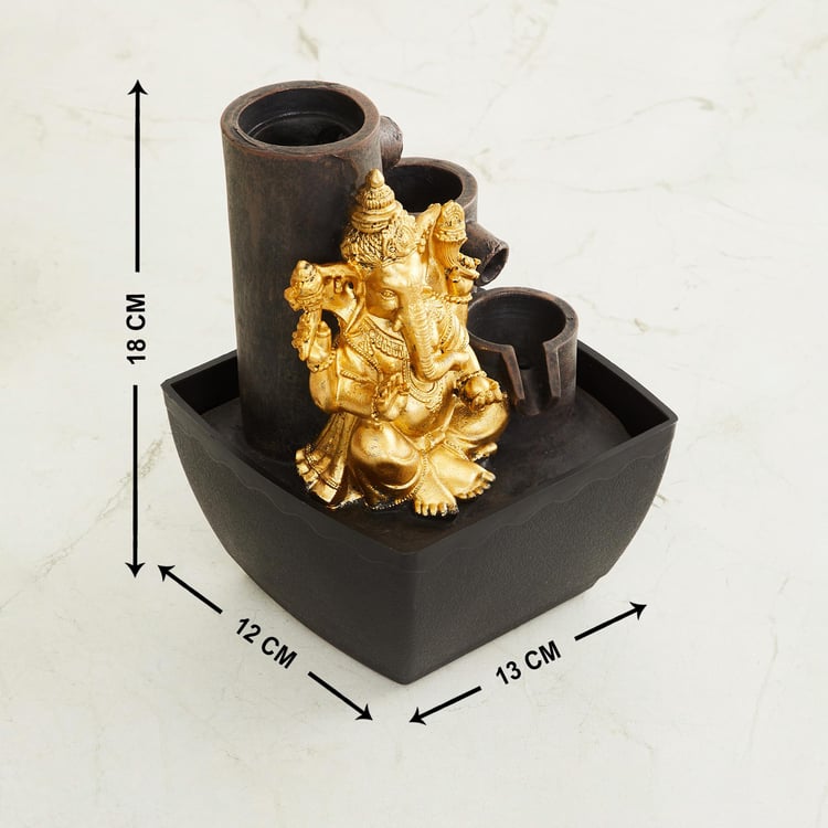 Alpine Polyresin Ganesha Fountain - 13x12x18cm