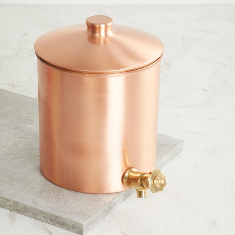 Healthy Living Copper Water Decanter with Lid - 4L