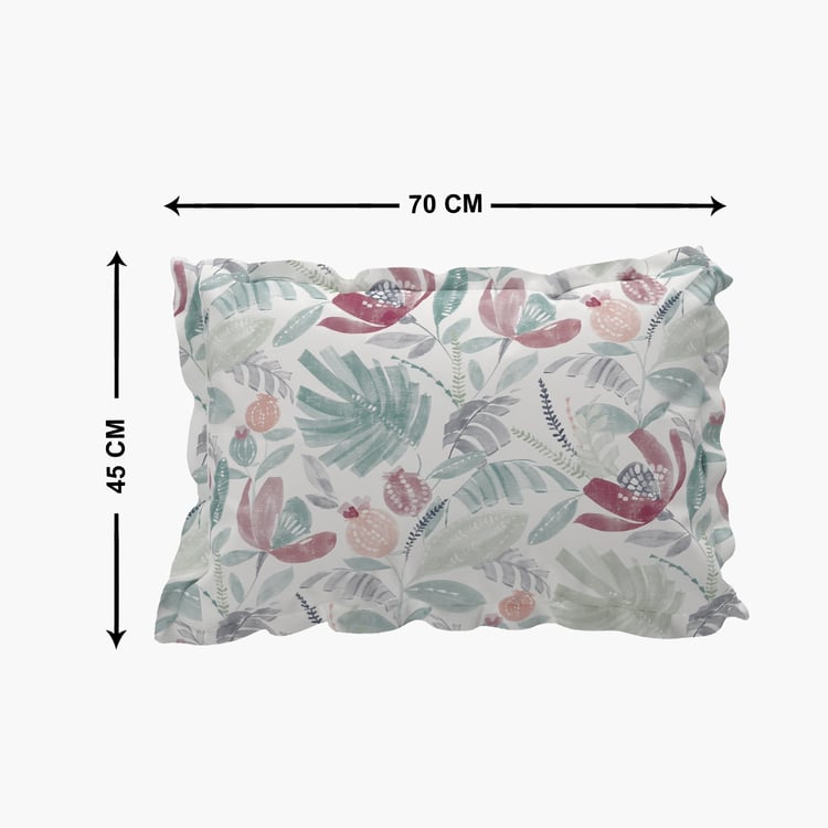 Juniper Hawaiian Teal Printed Pillow Cover- Set of 2- 45 x 70 cm