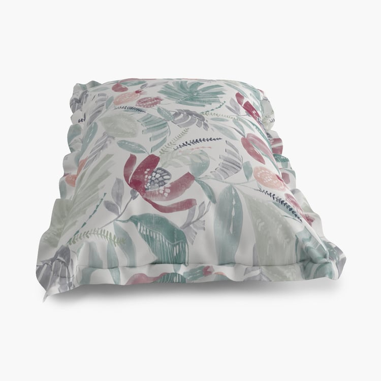 Juniper Hawaiian Teal Printed Pillow Cover- Set of 2- 45 x 70 cm