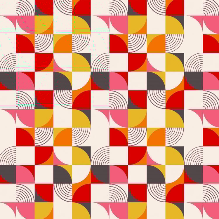 Juniper Castro Red Printed Cotton Double Bedsheet Set- 3 Pieces- 240x220 cm