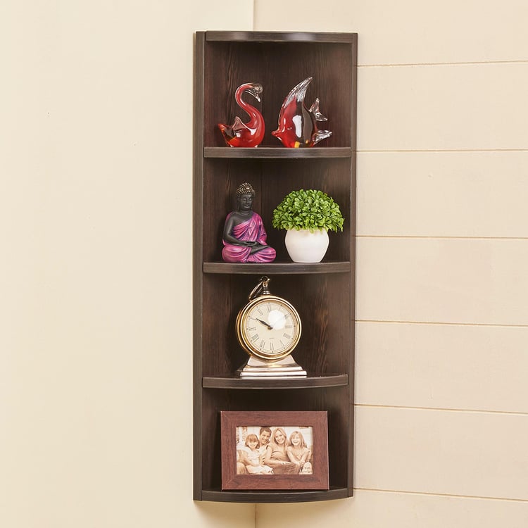 Helios Clara 5-Tier Corner Shelf - Brown