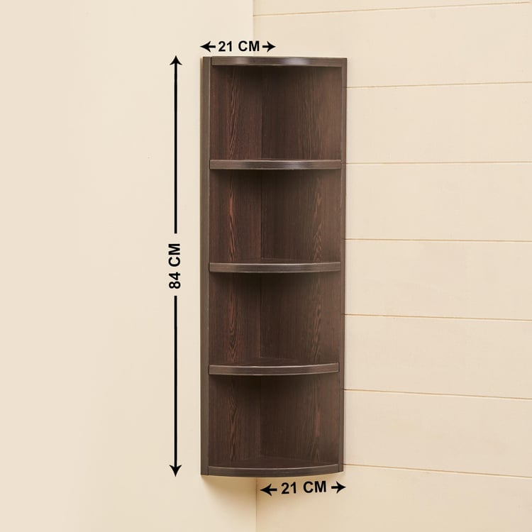 Helios Clara 5-Tier Corner Shelf - Brown