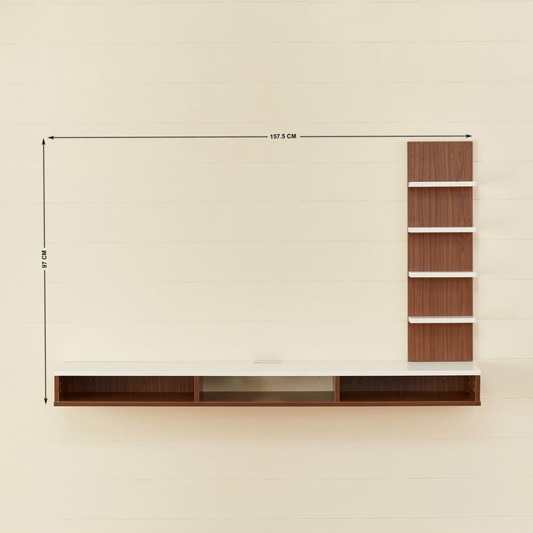 Helios Zeta Floating TV Shelf - Brown