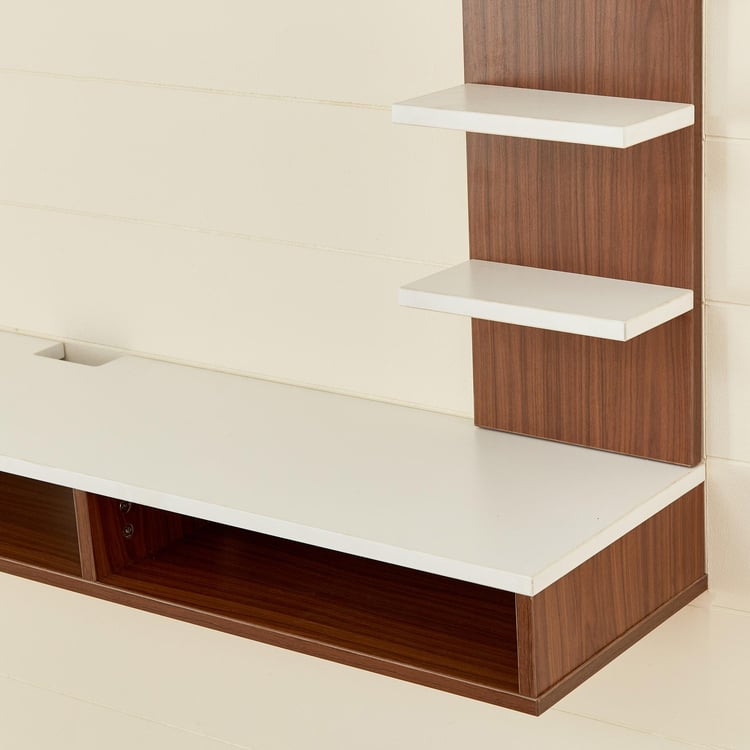 Helios Zeta Floating TV Shelf - Brown