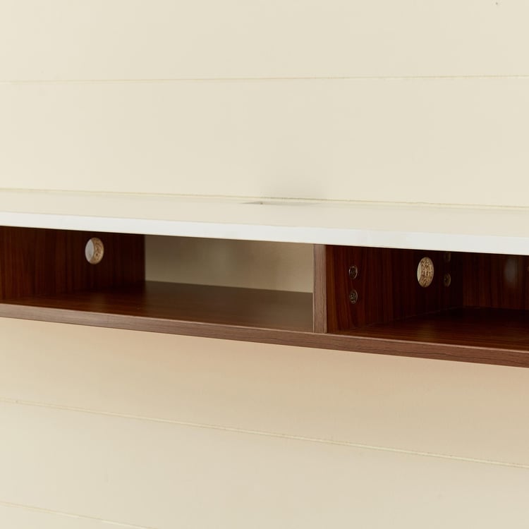 Helios Zeta Floating TV Shelf - Brown