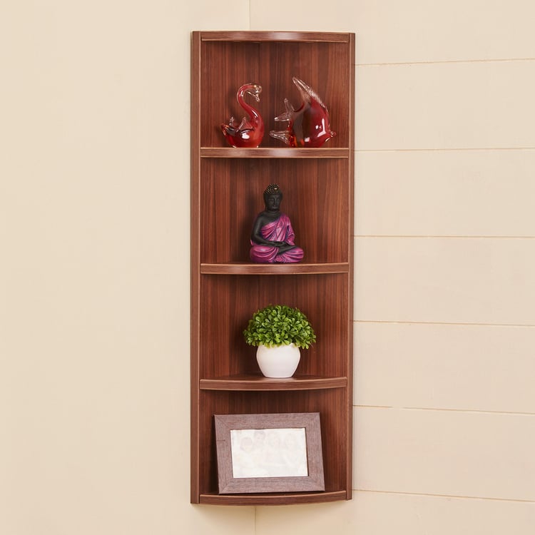 Helios Clara 5-Tier Corner Shelf - Brown