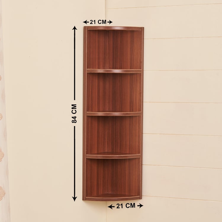 Helios Clara 5-Tier Corner Shelf - Brown