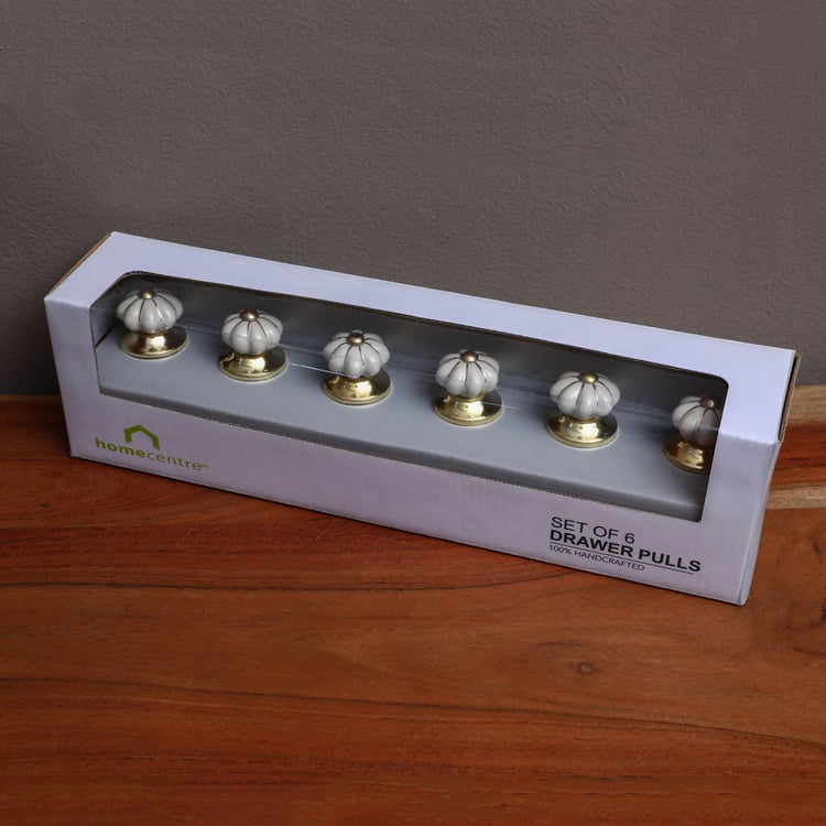 Corsica Venice Set of 6 Ceramic Drawer Knobs