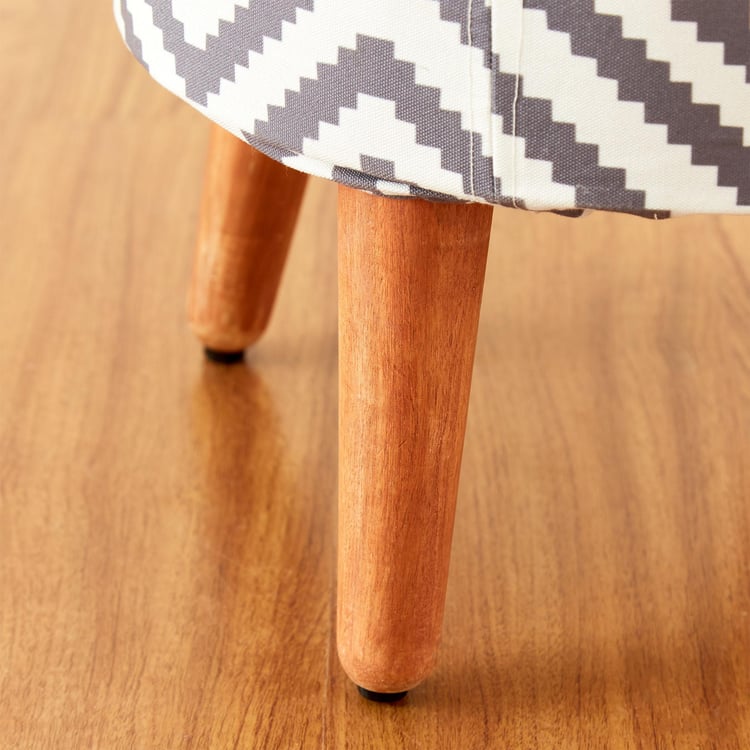 Geometry Fabric Ottoman - Grey