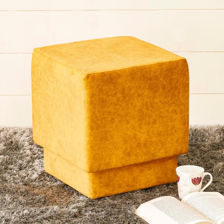 Helios Pier Fabric Ottoman - Yellow