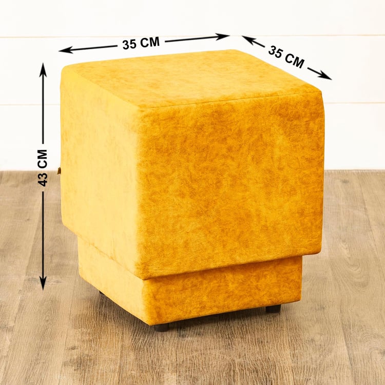 Helios Pier Fabric Ottoman - Yellow