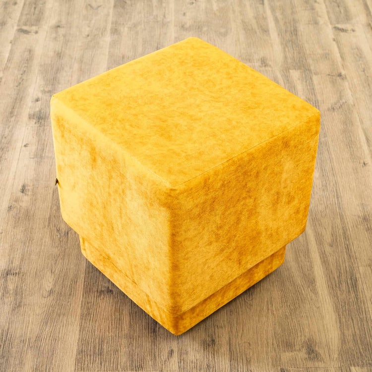 Helios Pier Fabric Ottoman - Yellow
