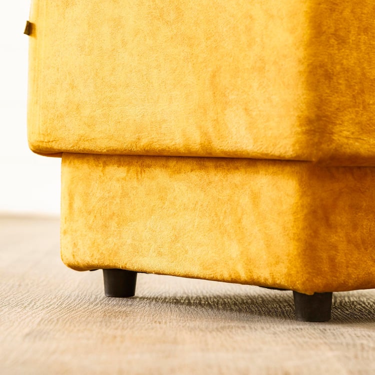 Helios Pier Fabric Ottoman - Yellow