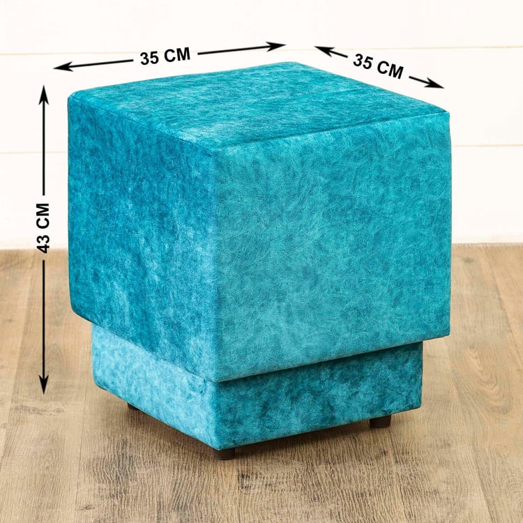 Helios Pier Fabric Ottoman - Teal