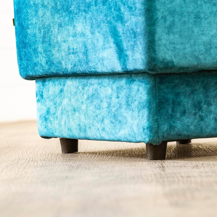 Helios Pier Fabric Ottoman - Teal