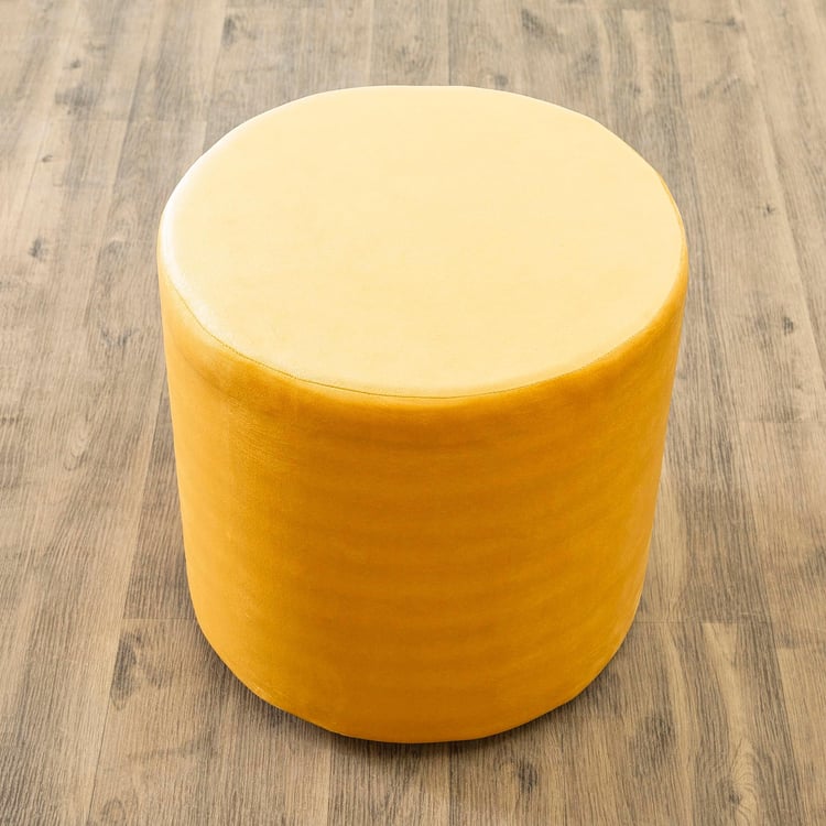 Helios Ponti Velvet Ottoman - Yellow