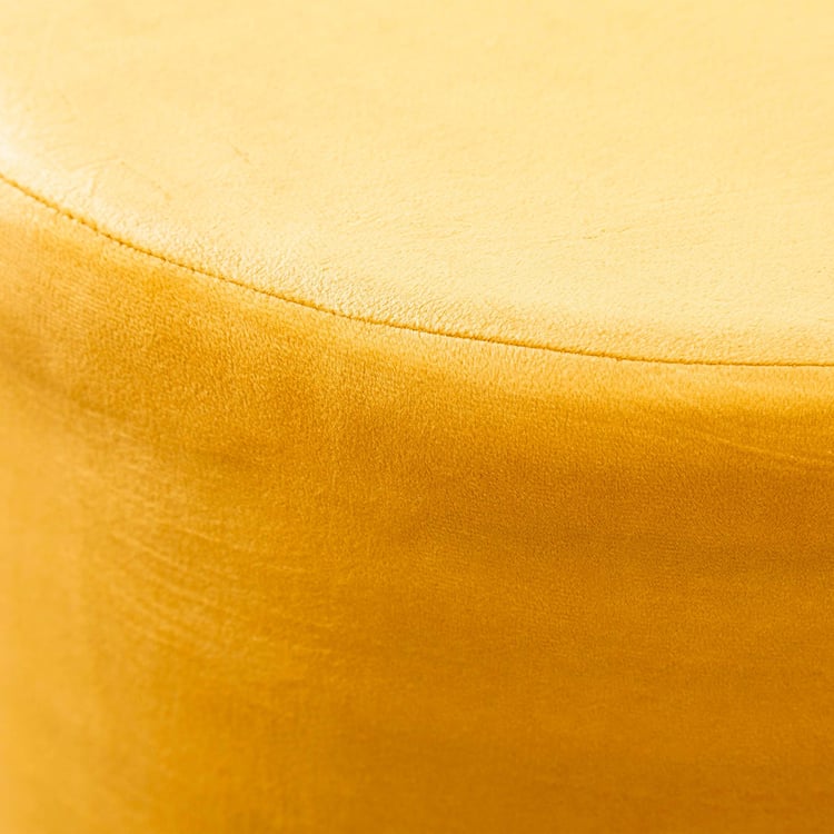 Helios Ponti Velvet Ottoman - Yellow