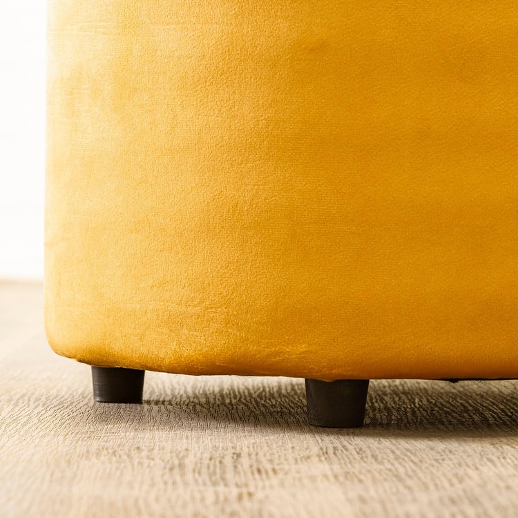 Helios Ponti Velvet Ottoman - Yellow