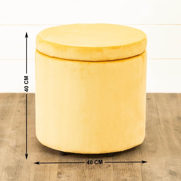 Helios Ponti Fabric Ottoman with Storage - Yellow