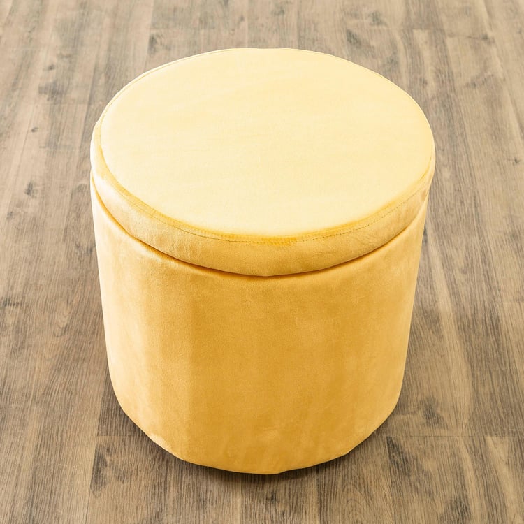 Helios Ponti Fabric Ottoman with Storage - Yellow