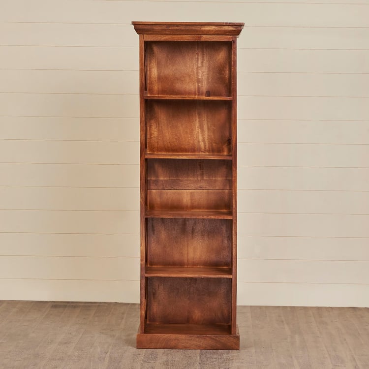 Helios Mango Wood 5-Tier Book Shelf - Brown