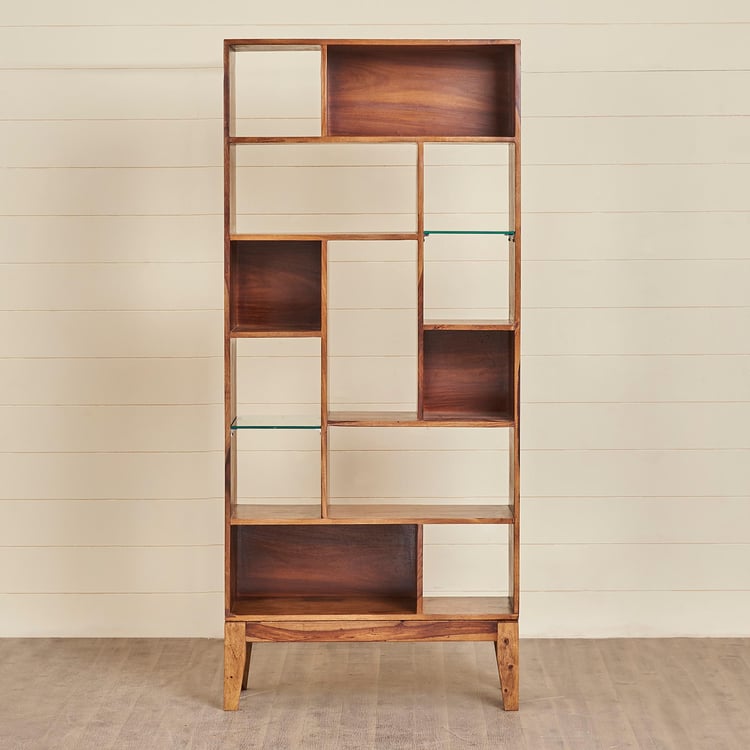 Helios Vico Sheesham Wood Book Shelf - Brown