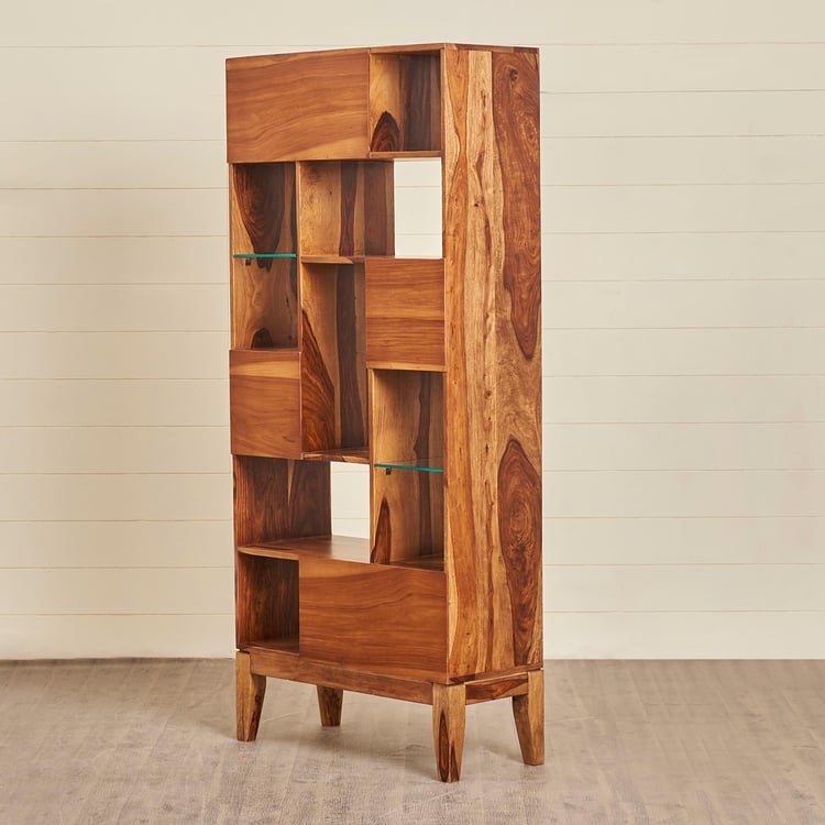 Helios Vico Sheesham Wood Book Shelf - Brown