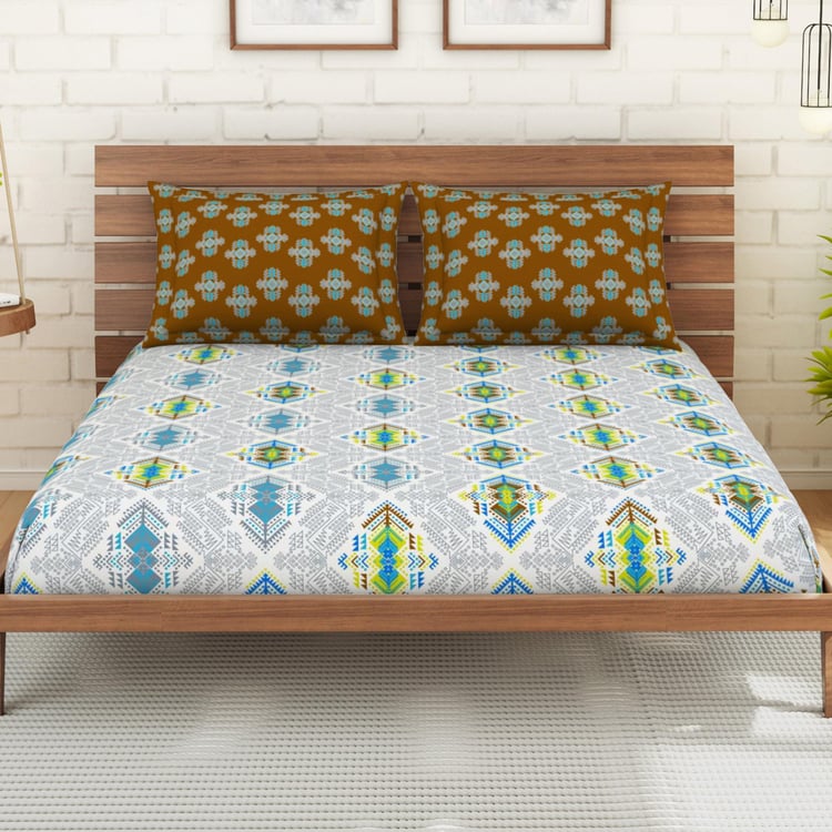 SPACES Atrium Printed 3-Pc. Queen Size Bedsheet Set - 254 x 274 cm