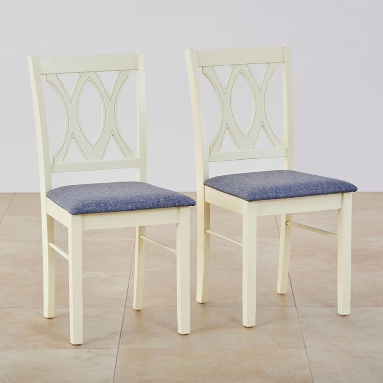 Cornell Set of 2 Rubber Wood Dining Chairs - White