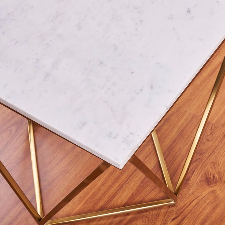 Drancy Marble Top End Table - Gold