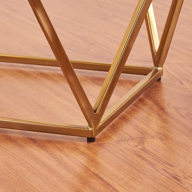 Drancy Marble Top End Table - Gold