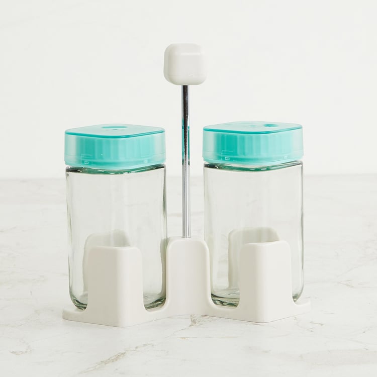 Pamolive Set of 2 Glass Spice Bottles with Stand - 100ml