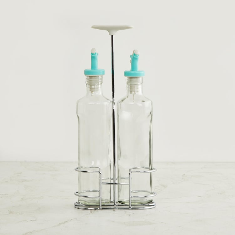 Pamolive 3Pcs Glass Oil and Vinegar Set