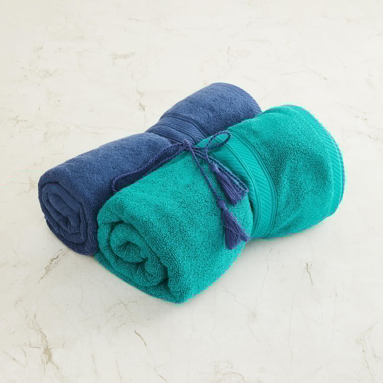 Topaz Multicolour Cotton Bath Towels - Set Of 2 - 68x138cm