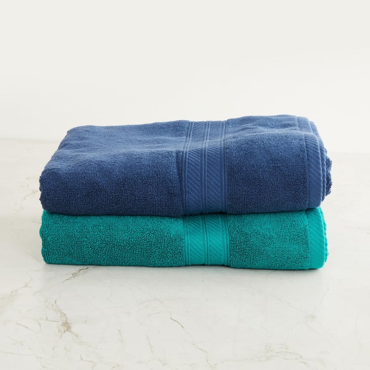 Topaz Multicolour Cotton Bath Towels - Set Of 2 - 68x138cm