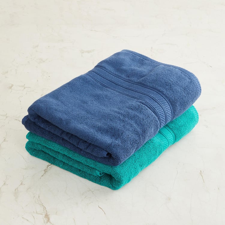 Topaz Multicolour Cotton Bath Towels - Set Of 2 - 68x138cm