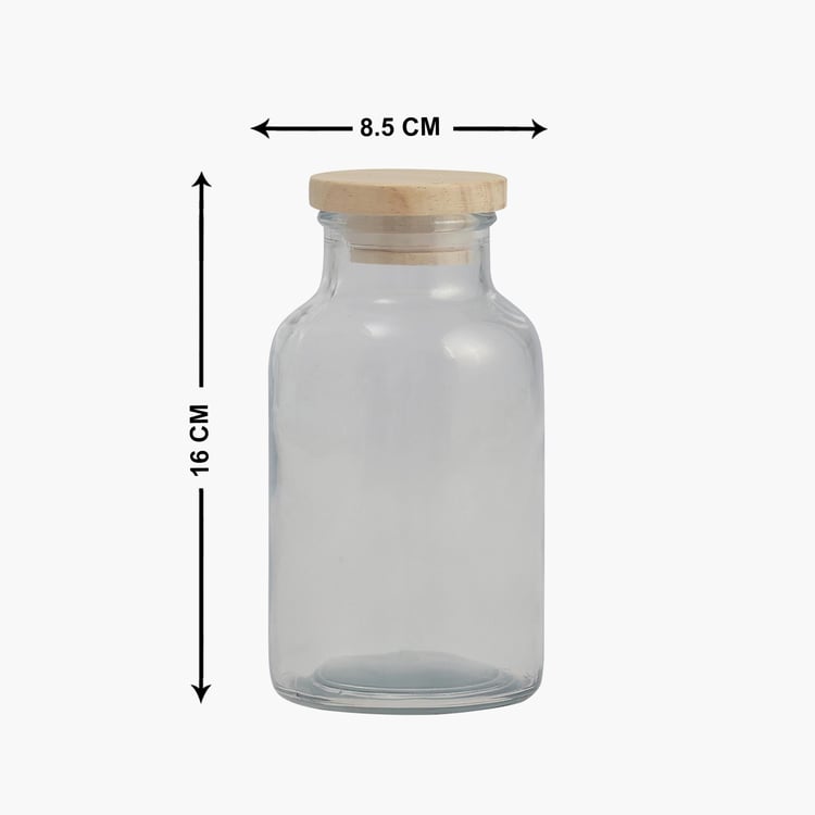 Corsica Glass Jar with Wooden Lid - 500ml