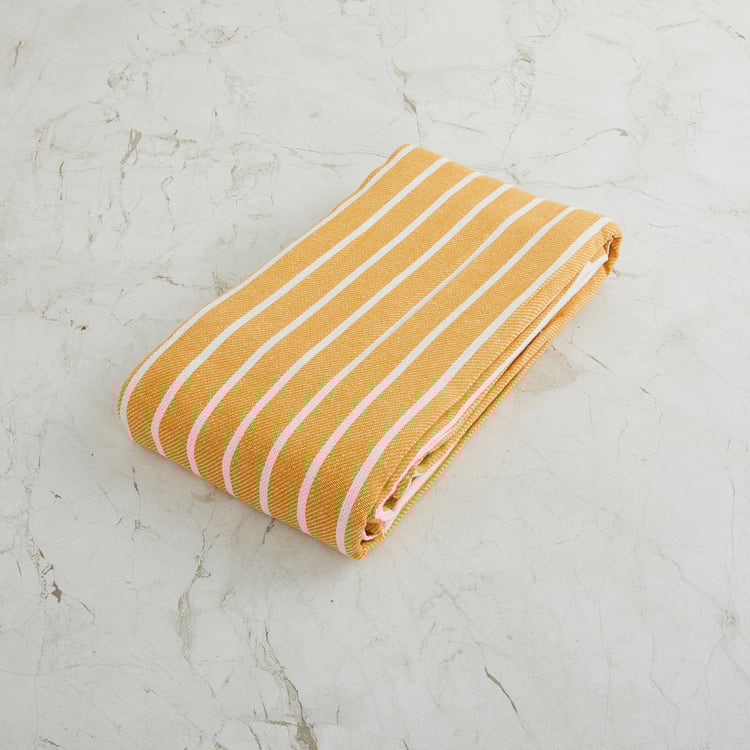 Retrieve Stripes Yellow Cotton Table Cloth - 1.35x1.8m