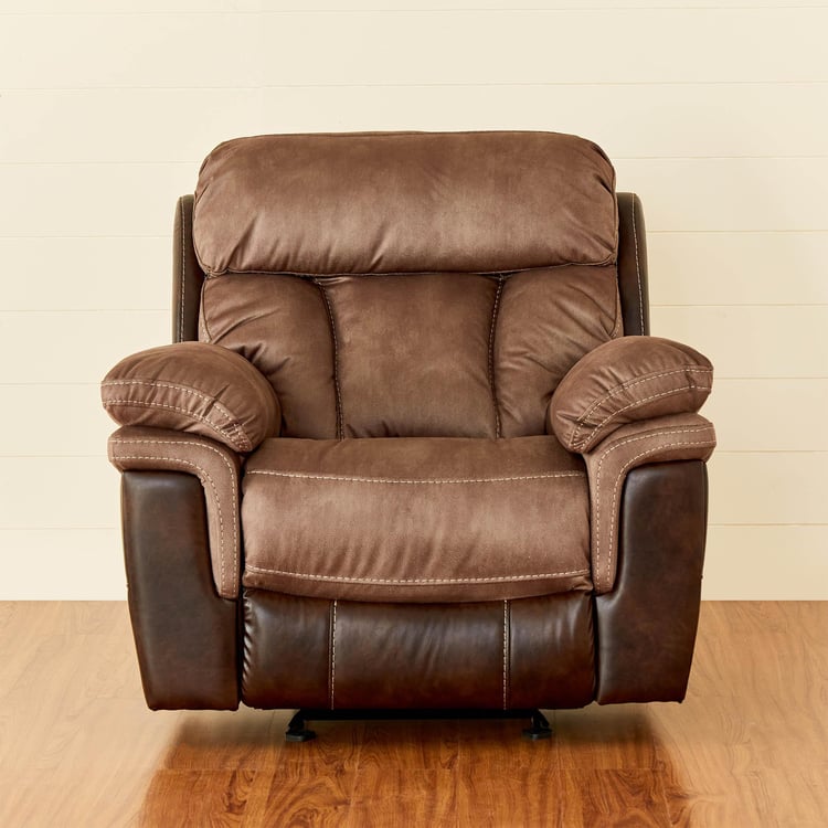 Togo Faux Leather 1-Seater Recliner - Brown